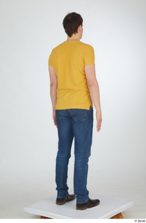 Brett blue jeans brown ankle shoes dressed standing whole body yellow t shirt 0006.jpg